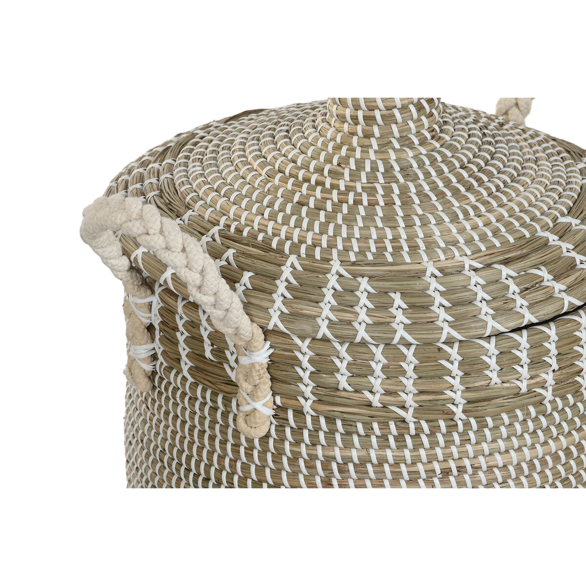 Basket set Home ESPRIT White Natural Seagrass Boho (5 Pieces)