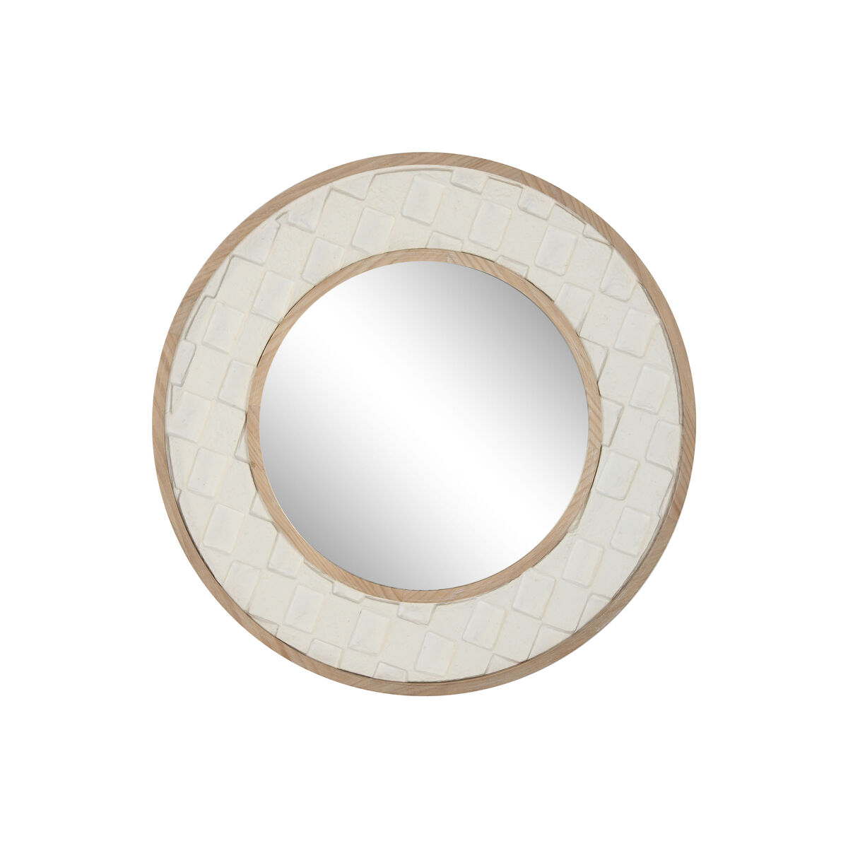 Wall mirror Home ESPRIT White Natural Scandi