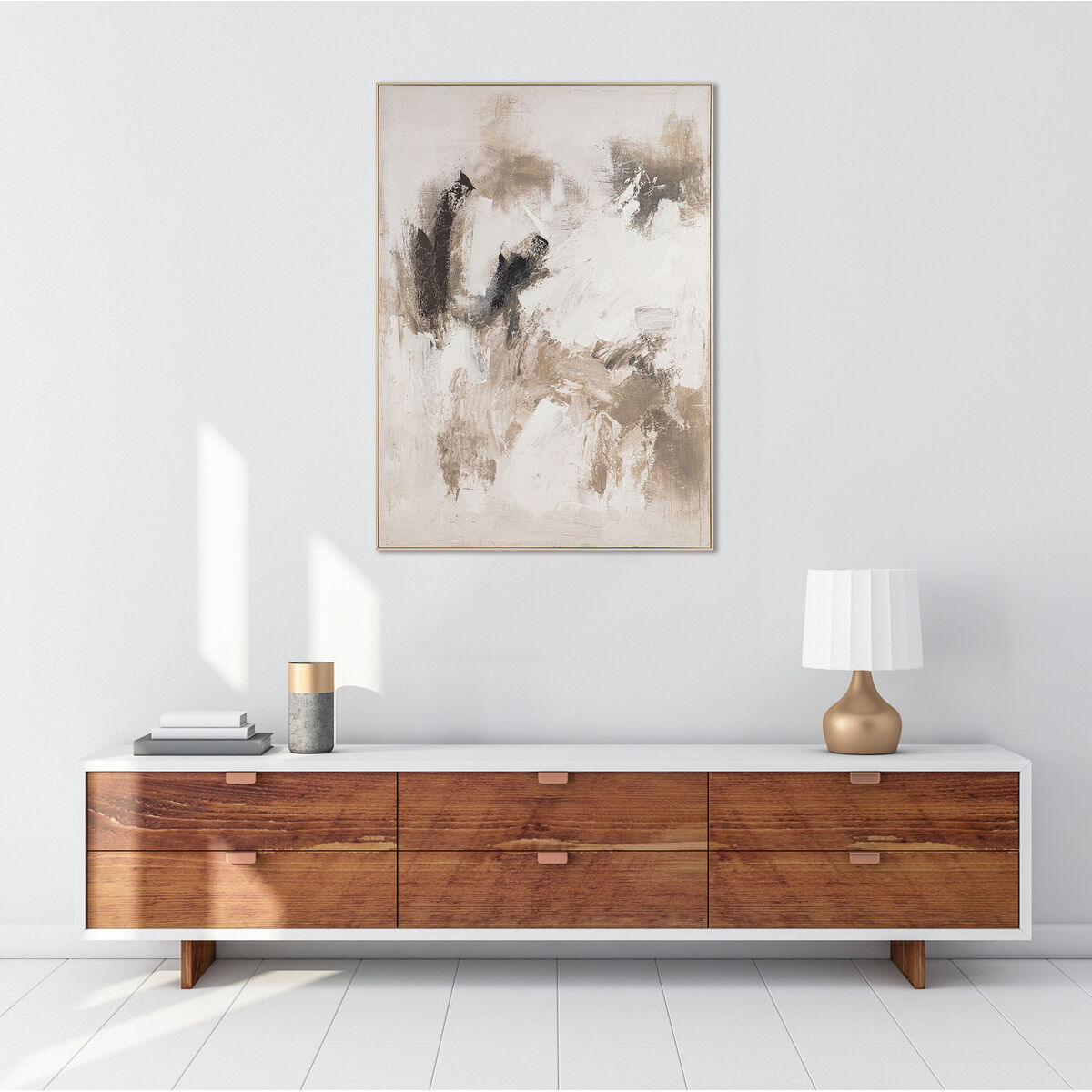 Painting Home ESPRIT White Beige Abstract Urban 130 x 5 x 180 cm