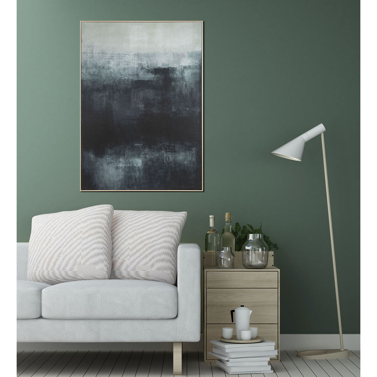 Painting Home ESPRIT Turquoise Abstract Modern 130 x 5 x 180 cm