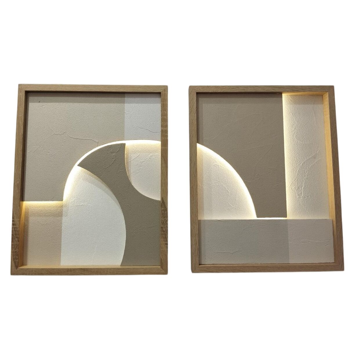 Painting Home ESPRIT White Beige Natural Modern Scandinavian 40 x 3,8 x 50 cm (2 Units)