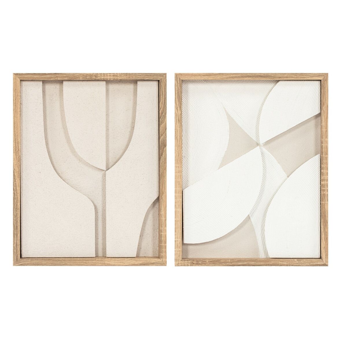 Painting Home ESPRIT White Natural Modern Scandinavian 40 x 3,8 x 50 cm (2 Units)