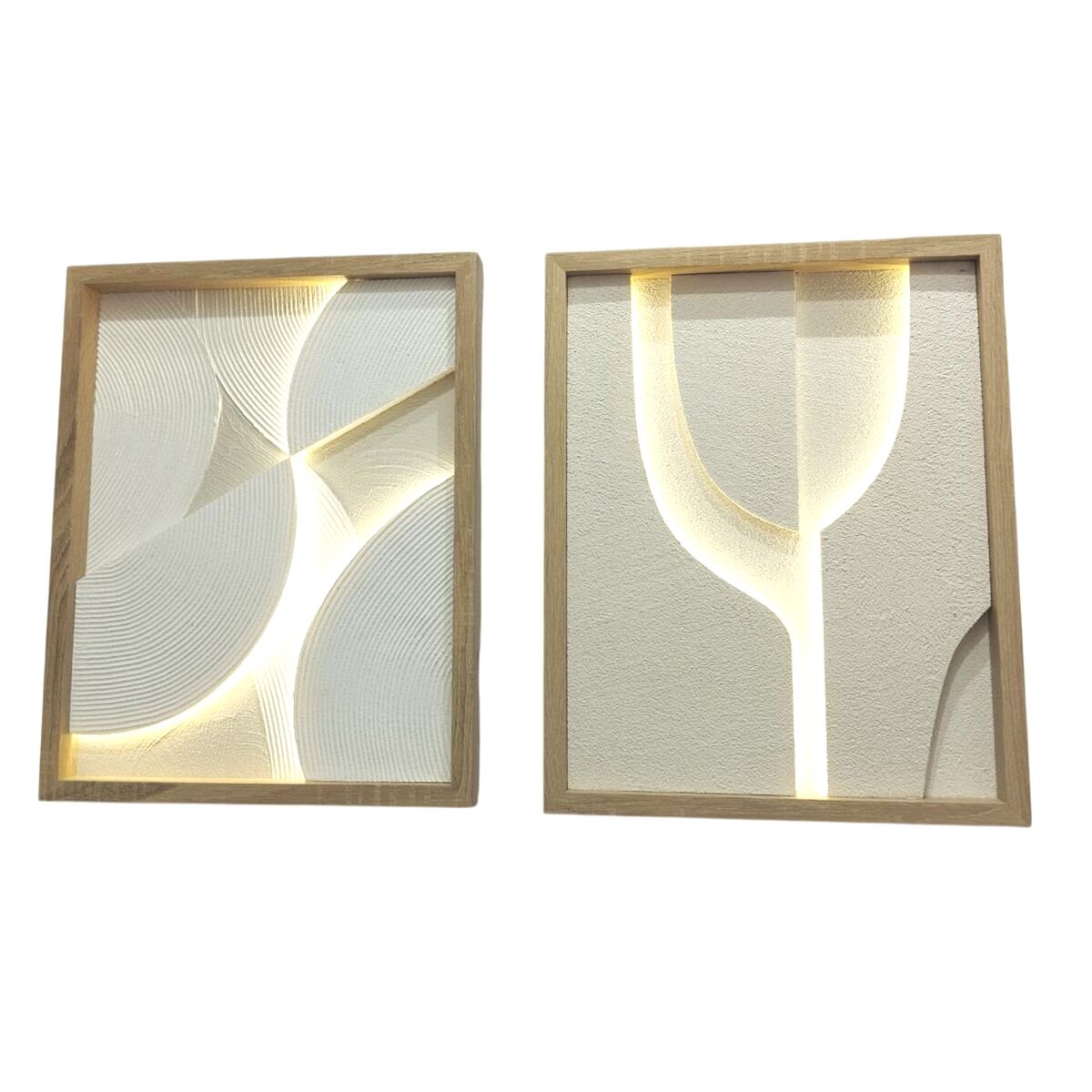 Painting Home ESPRIT White Natural Modern Scandinavian 40 x 3,8 x 50 cm (2 Units)