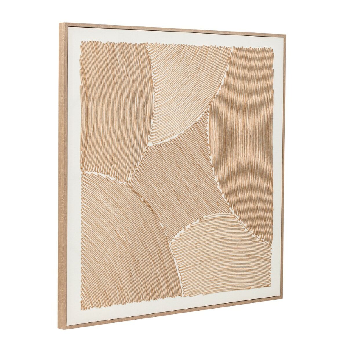 Painting Home ESPRIT White Natural Modern With relief Scandinavian 100 x 3,8 x 100 cm (2 Units)