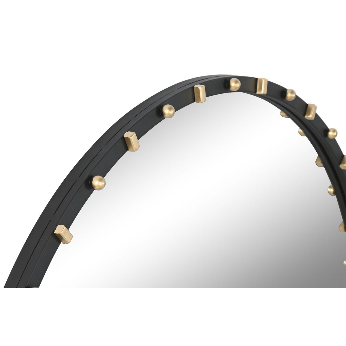 Wall mirror Home ESPRIT Black Golden Modern 90 x 3,5 x 90 cm
