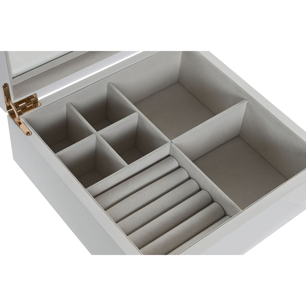 Jewelry box Home ESPRIT White Beige Wood Crystal