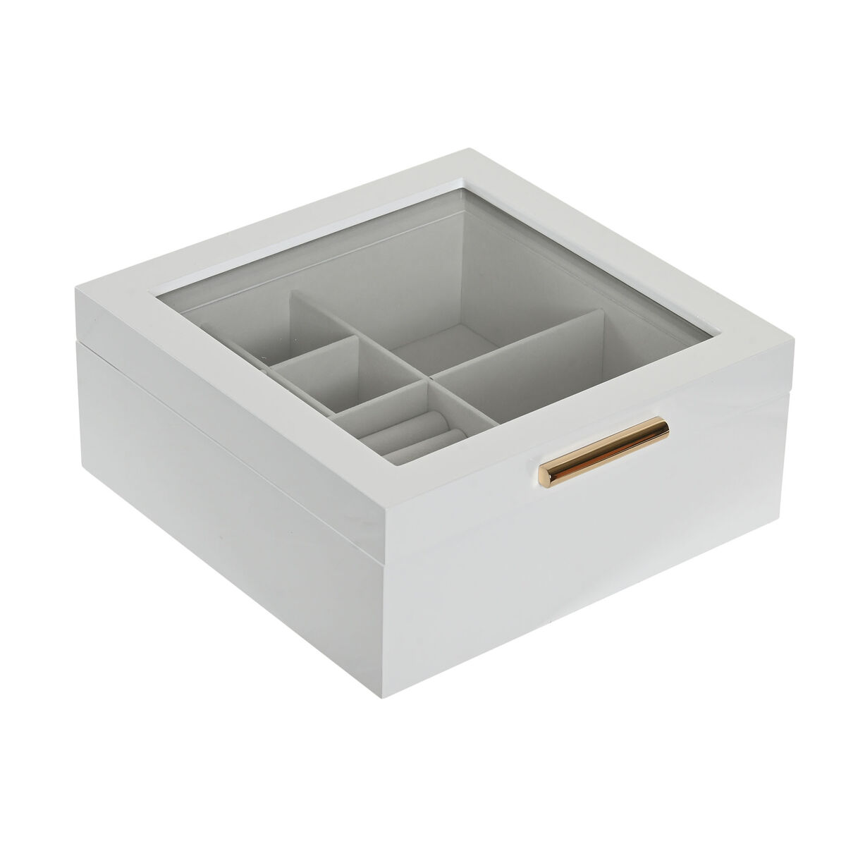 Jewelry box Home ESPRIT White Beige Wood Crystal