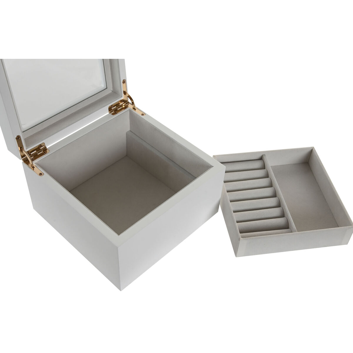Jewelry box Home ESPRIT White Wood Crystal