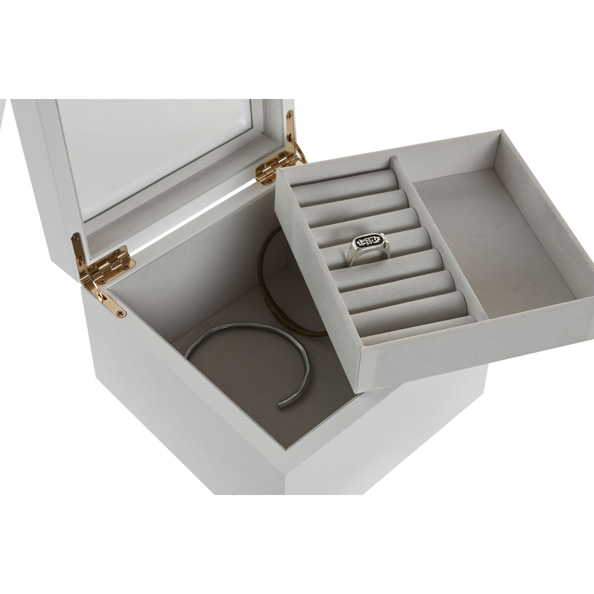 Jewelry box Home ESPRIT White Wood Crystal