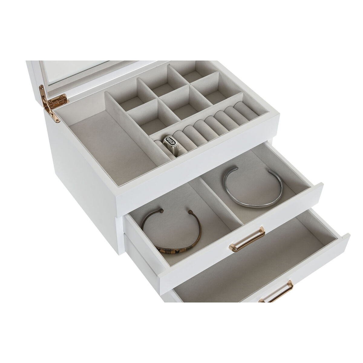 Jewelry box Home ESPRIT White Wood Crystal