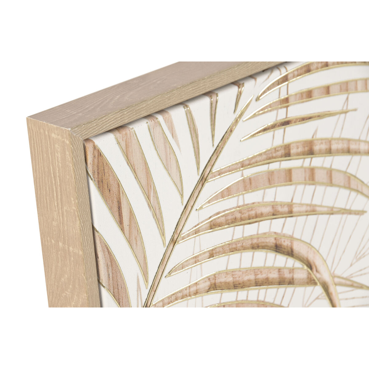 Painting Home ESPRIT White Natural Peacock Tropical 100 x 5 x 100 cm (2 Units)