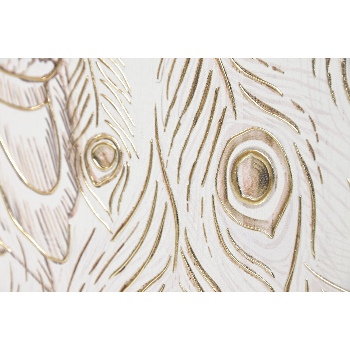 Painting Home ESPRIT White Natural Peacock Tropical 100 x 5 x 100 cm (2 Units)