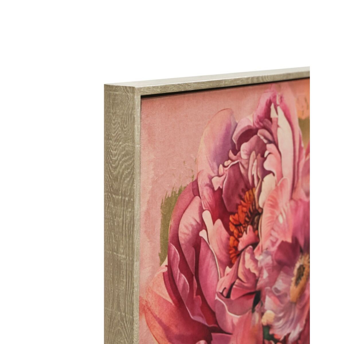 Painting Home ESPRIT Pink Flowers Velvet Shabby Chic 103 x 4,5 x 143 cm