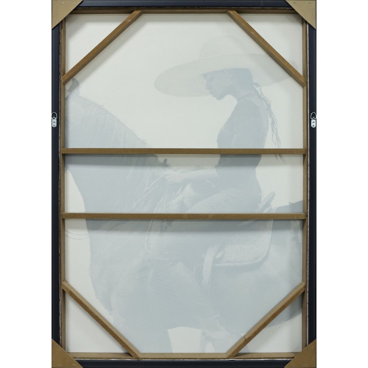 Painting Home ESPRIT Black Beige Colonial Velvet 83 x 4 x 123 cm (2 Units)