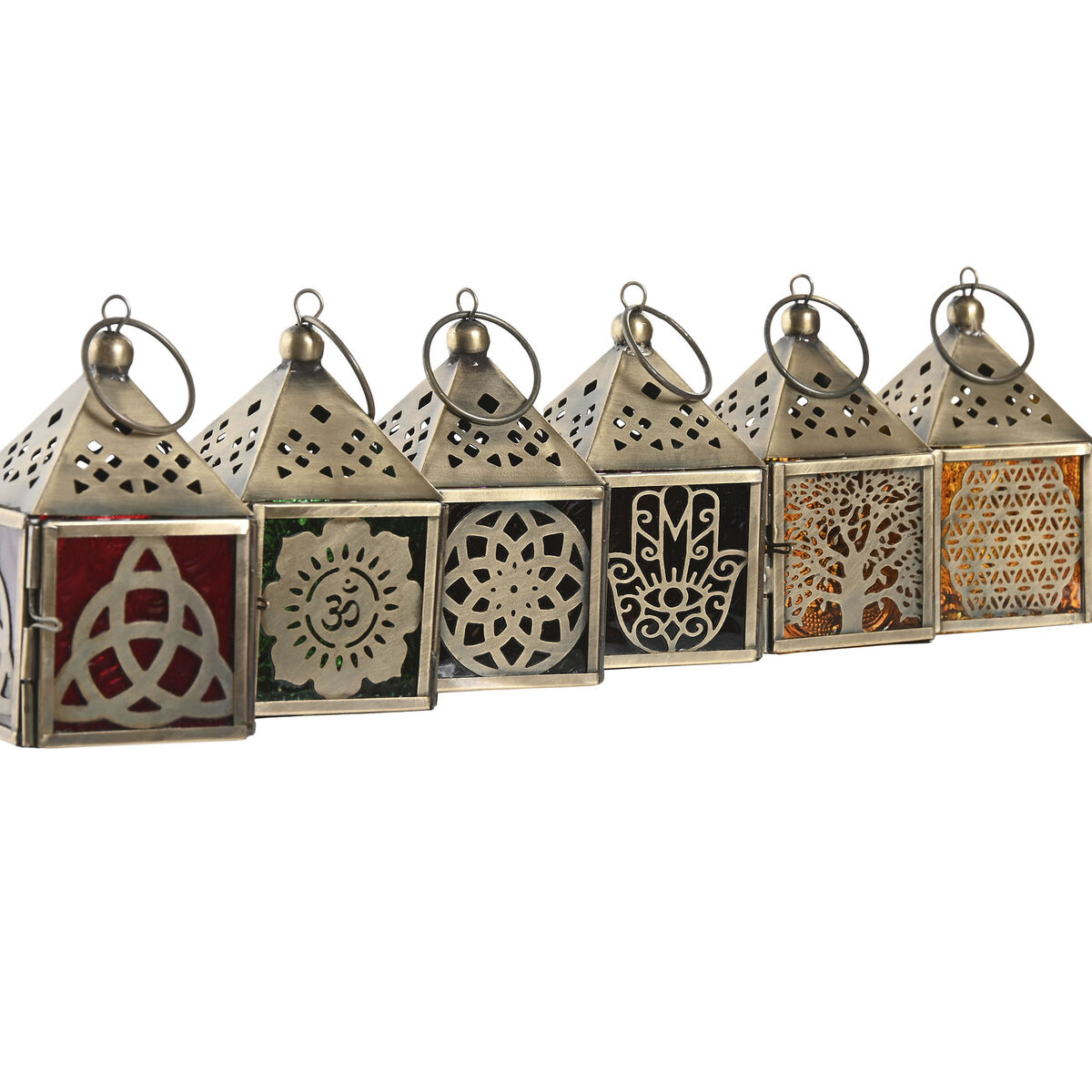 Lantern Home ESPRIT Golden Metal Crystal Arab 6 x 6 x 10 cm (6 Units)