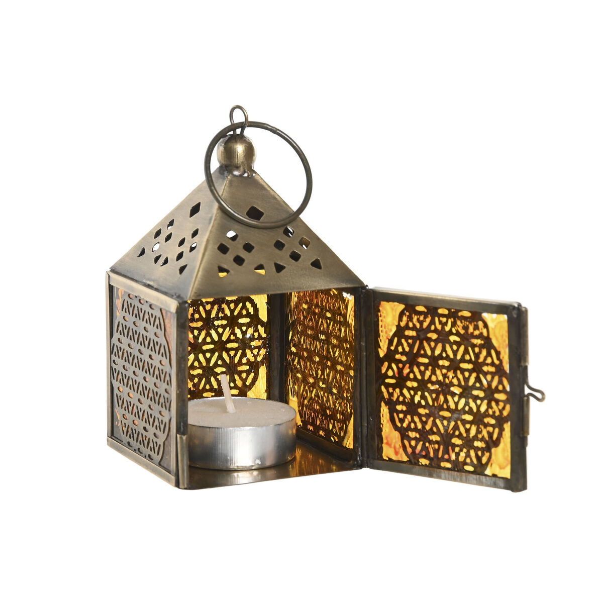 Lantern Home ESPRIT Golden Metal Crystal Arab 6 x 6 x 10 cm (6 Units)