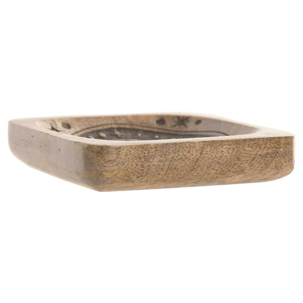 Valet Tray Home ESPRIT Brown Mango wood 9,5 x 9,5 x 2 cm (2 Units)