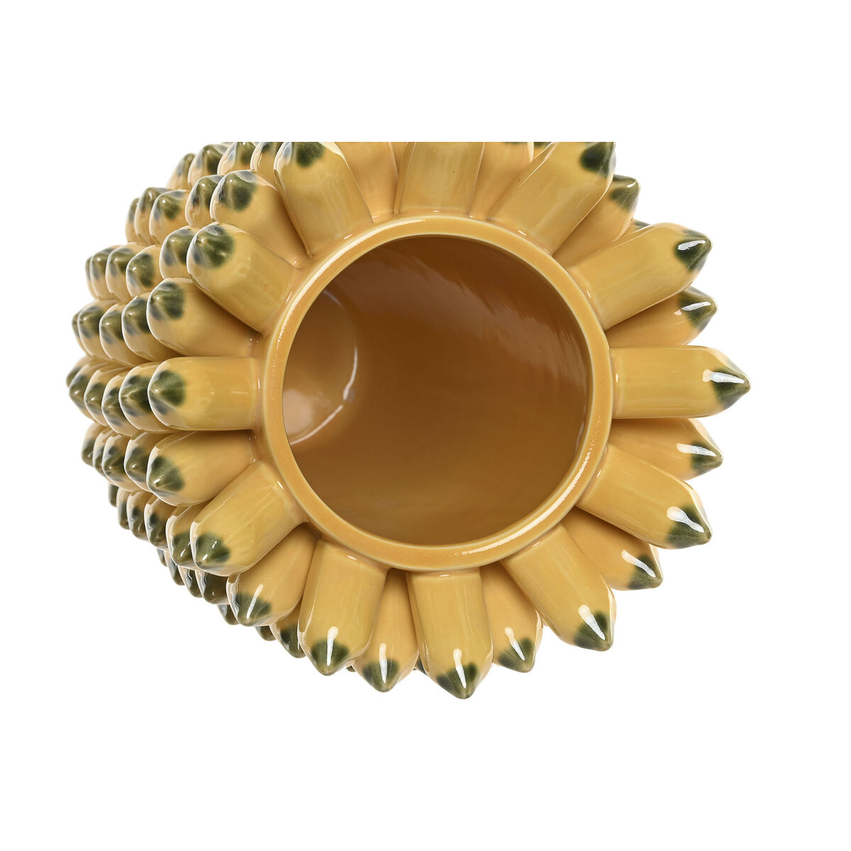 Vase Home ESPRIT Yellow Green Ceramic Tropical 28 x 28 x 40 cm