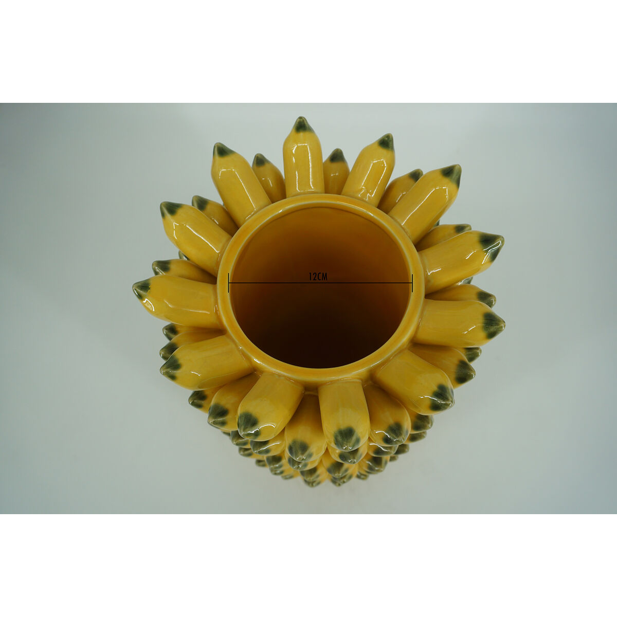 Vase Home ESPRIT Yellow Green Ceramic Tropical 28 x 28 x 40 cm