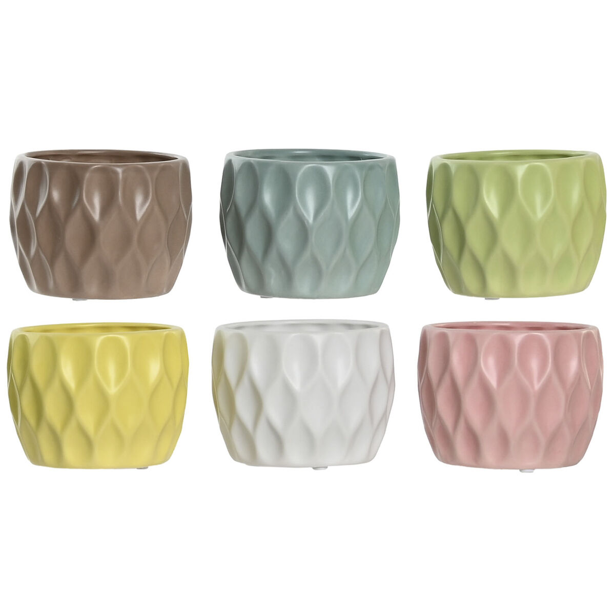 Planter Home ESPRIT Yellow White Green Pink Dolomite Rhombus 12 x 12 x 10 cm (6 Units) Planter Home ESPRIT Yellow White Green Pink Dolomite Rhombus 12 x 12 x 10 cm (6 Units)