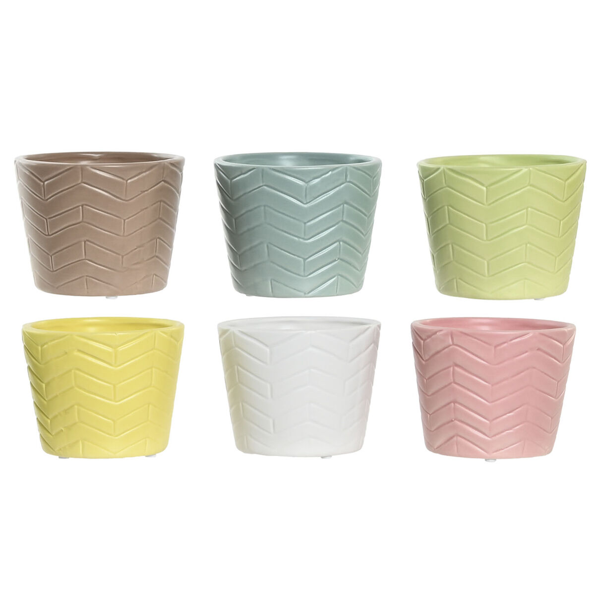 Planter Home ESPRIT Yellow Blue Green Pink Dolomite 12 x 12 x 10 cm (6 Units) Planter Home ESPRIT Yellow Blue Green Pink Dolomite 12 x 12 x 10 cm (6 Units)