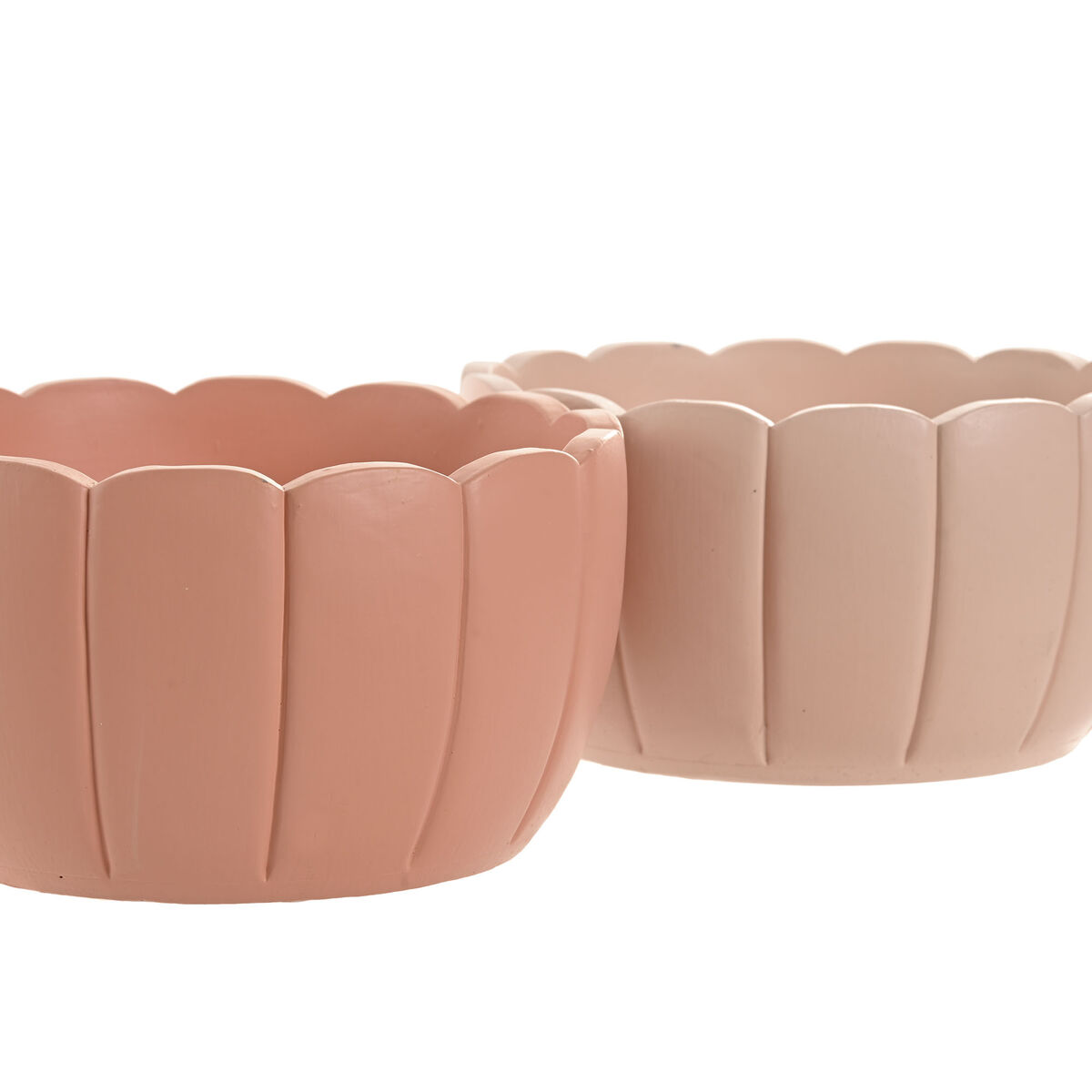 Planter Home ESPRIT Terracotta Light Pink Cement Shabby Chic 18 x 18 x 10 cm (2 Pieces) (2 Units)