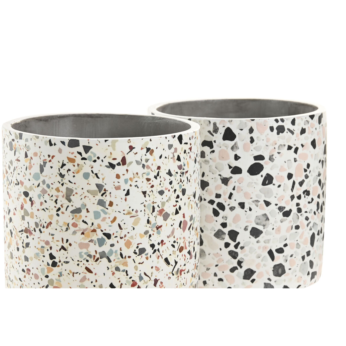 Planter Home ESPRIT White Multicolour Cement Urban 13 x 13 x 13 cm (3 Pieces) (2 Units)