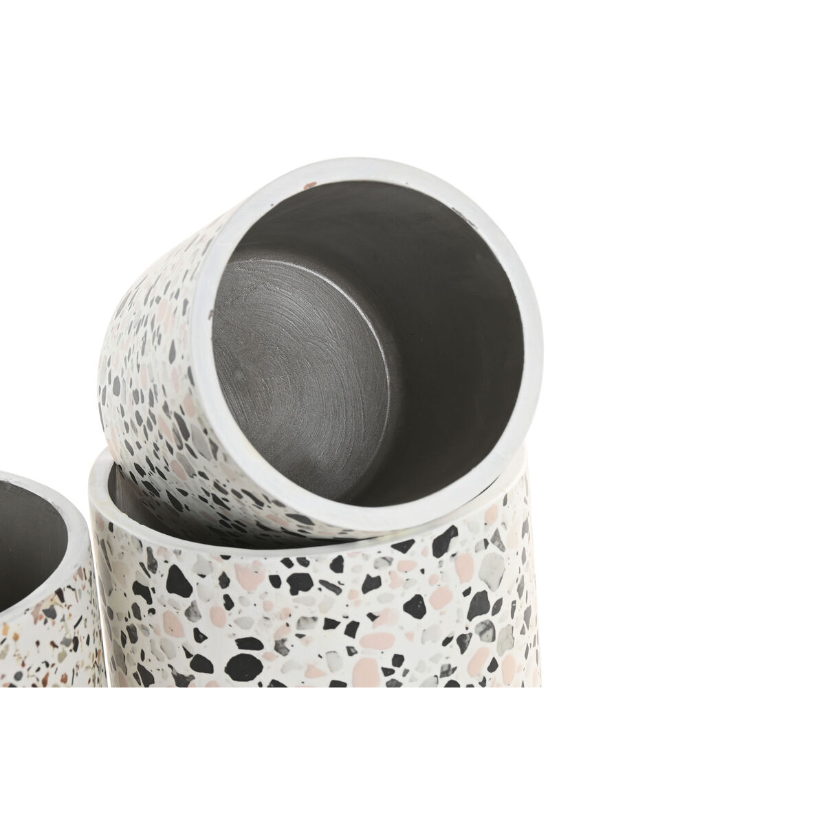 Planter Home ESPRIT White Multicolour Cement Urban 13 x 13 x 13 cm (3 Pieces) (2 Units)