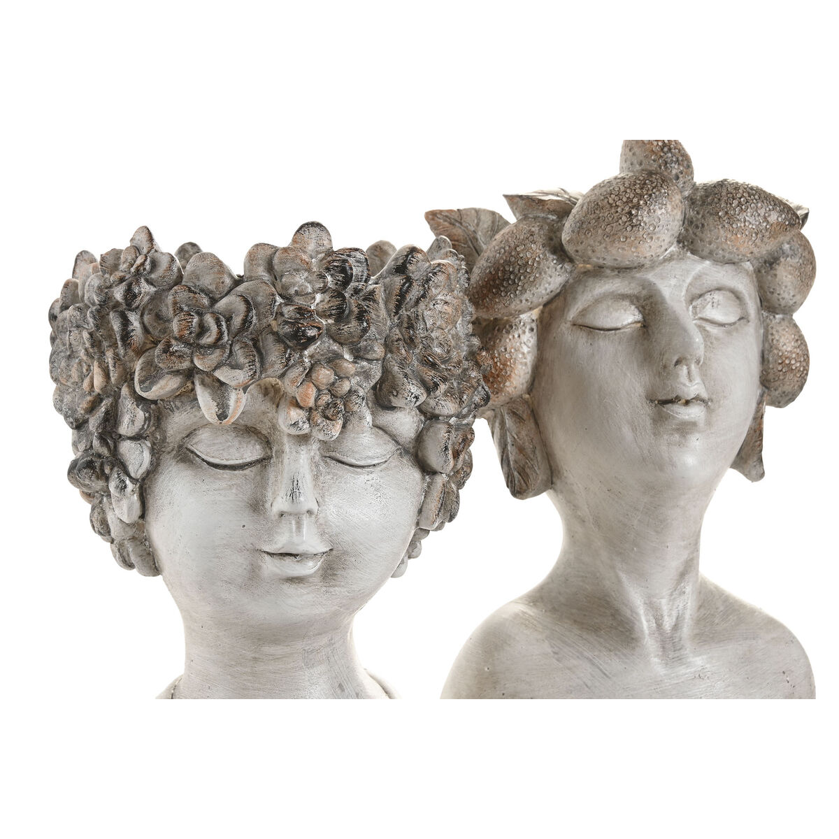 Planter Home ESPRIT Grey Resin Face Shabby Chic 18 x 15 x 23 cm (2 Units)