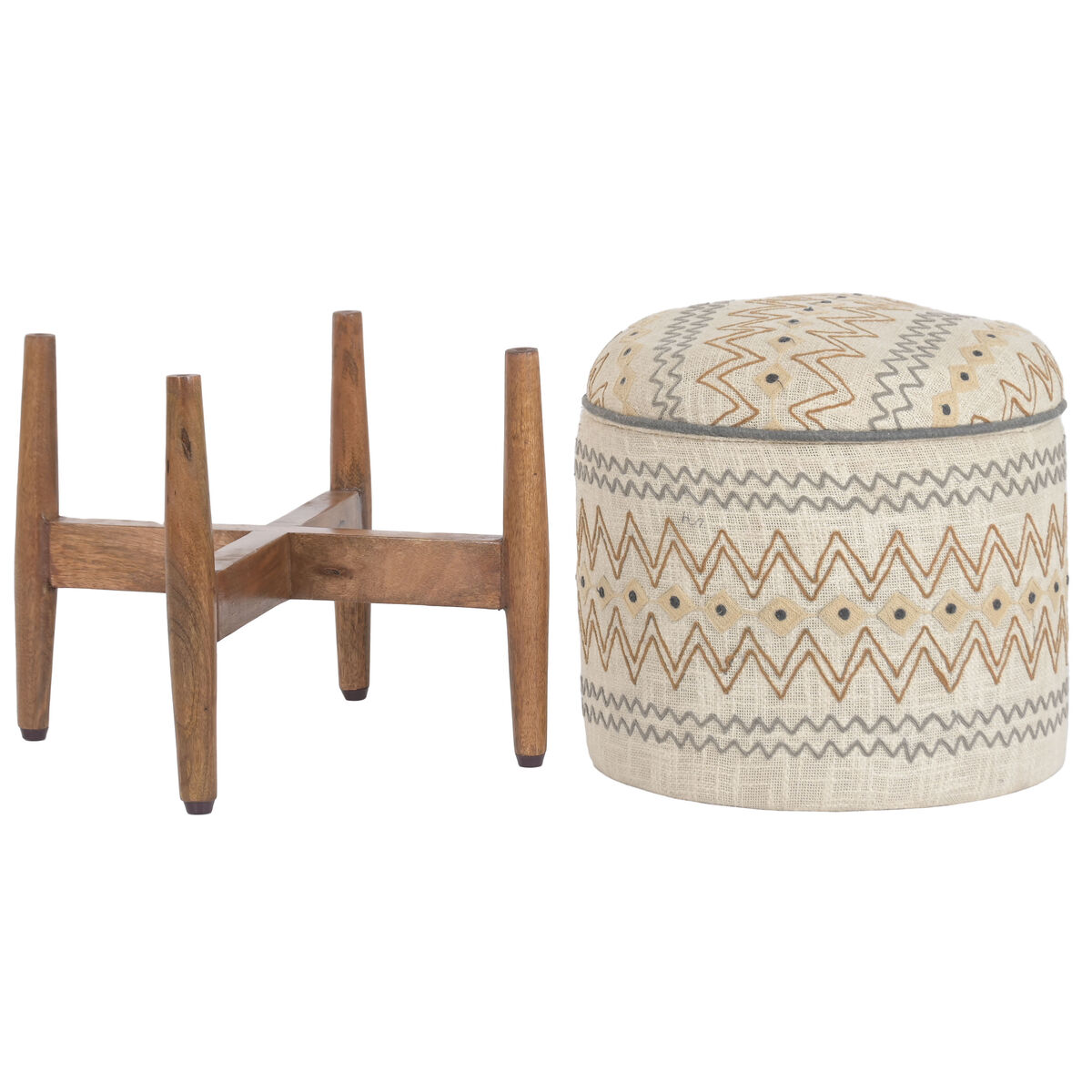 Footrest Home ESPRIT Beige Urban 40 x 40 x 52 cm