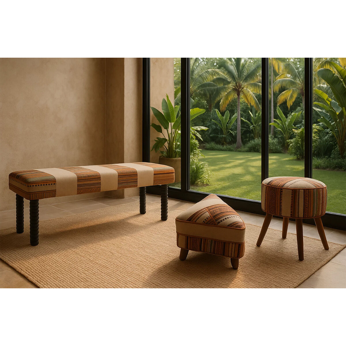 Bench Home ESPRIT Multicolour Mango wood 94 X 38 X 45 CM