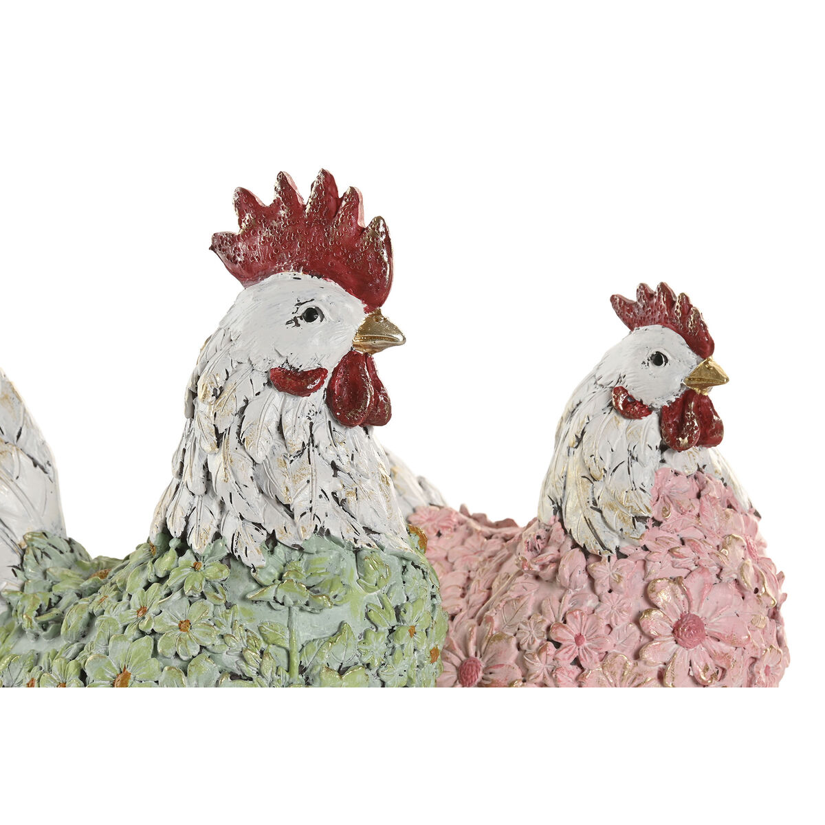 Decorative Figure Home ESPRIT Green Pink (2 Units)