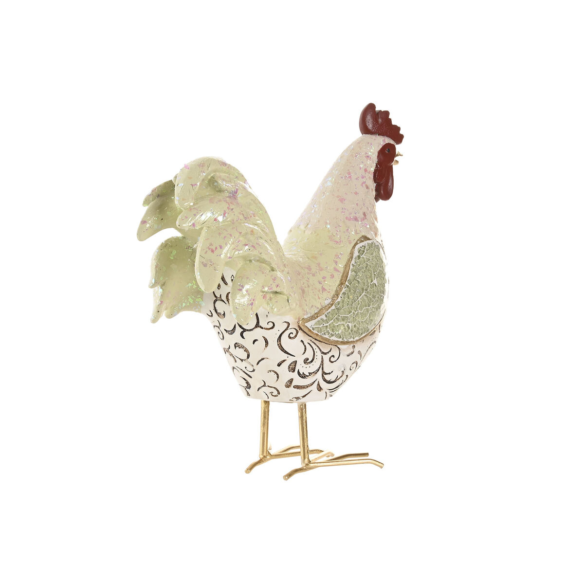 Decorative Figure Home ESPRIT Green Rooster (2 Units)