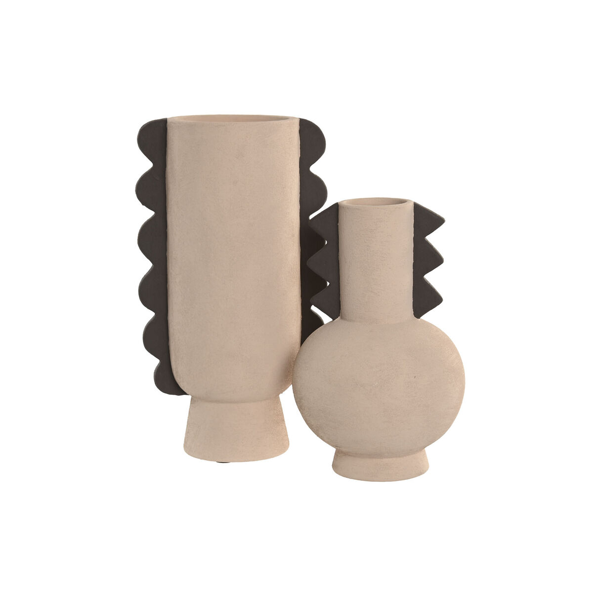 Vase Home ESPRIT Brown Stoneware