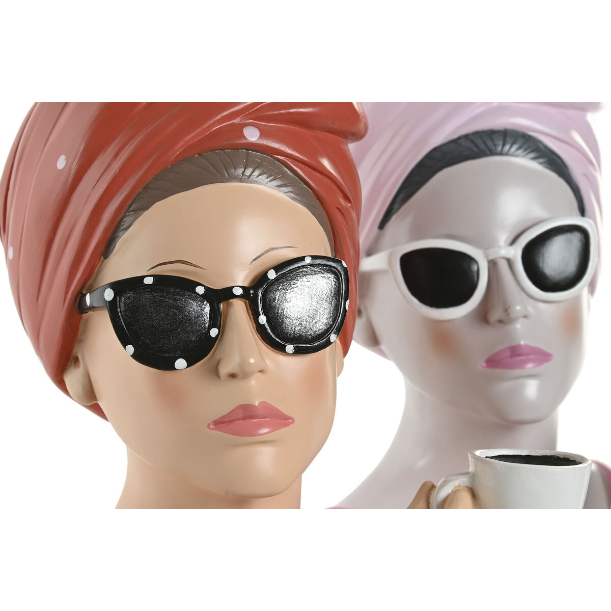 Decorative Figure Home ESPRIT Red Coral Lady 20 X 18,5 X 29 CM (2 Units)