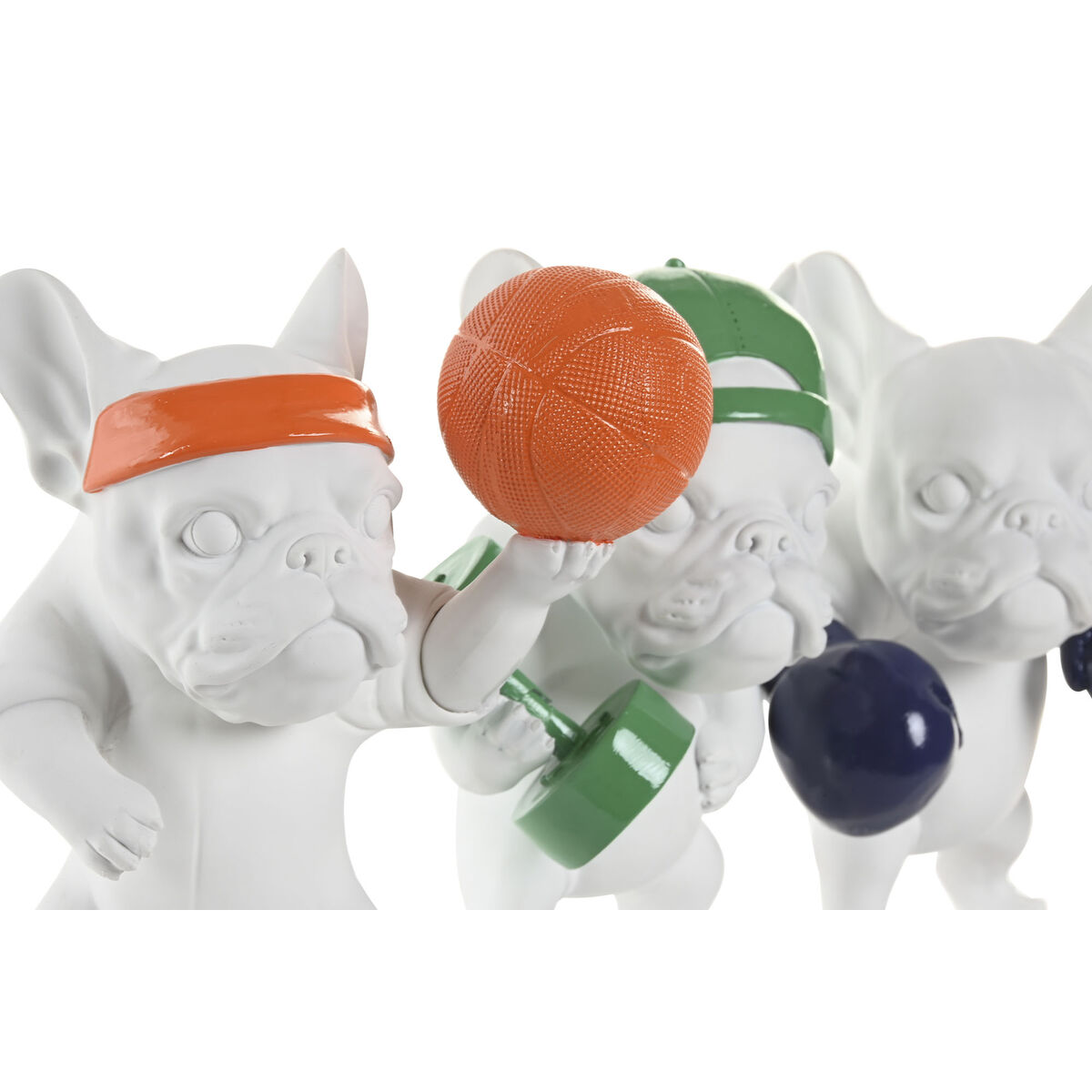 Decorative Figure Home ESPRIT White Multicolour Dog 17 x 13,5 x 24 cm (3 Units)