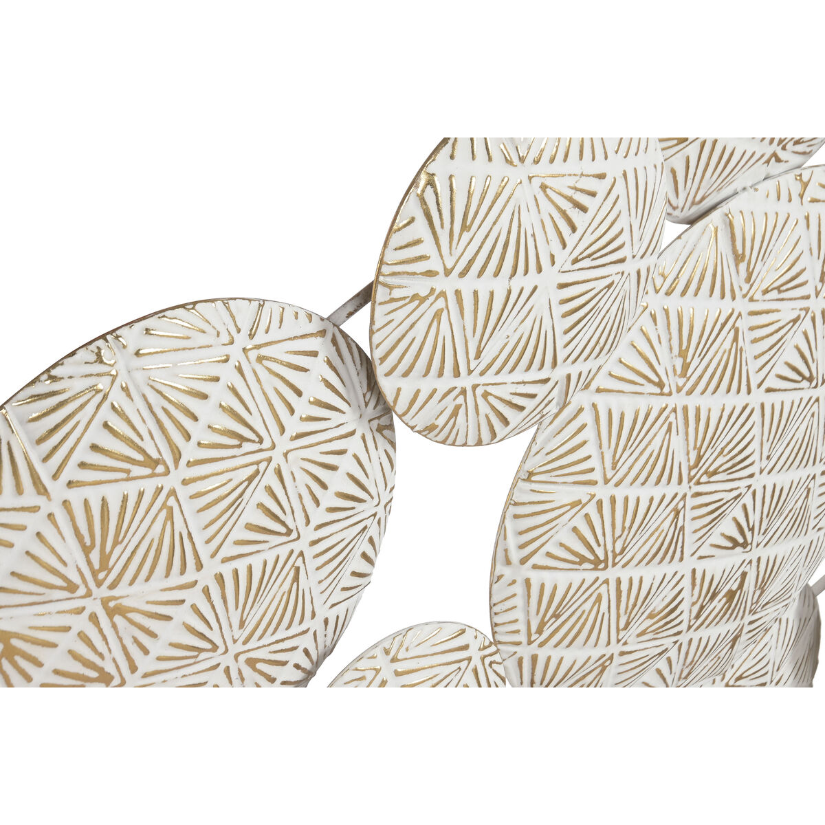 Decorative Figure Home ESPRIT White Golden Circles Stripped 102 X 7 X 74 CM