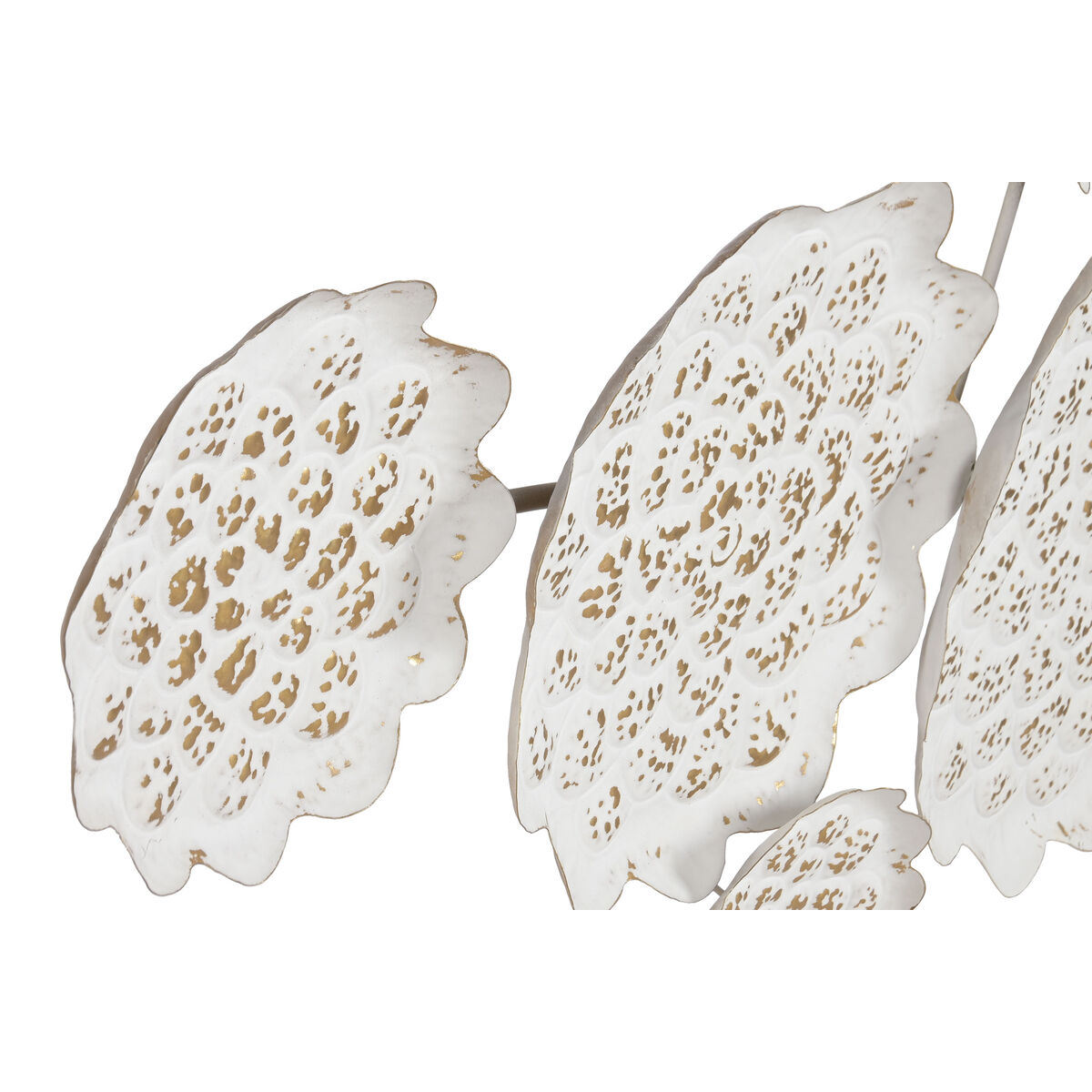 Decorative Figure Home ESPRIT White Golden Flower Stripped 137 X 11 X 56,5 CM