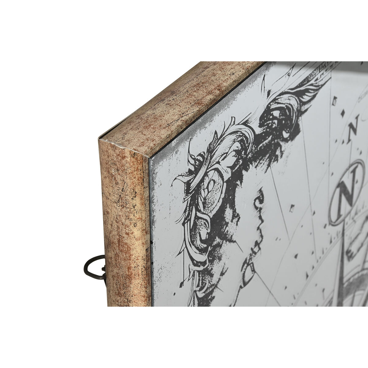 Wall mirror Home ESPRIT Black Golden Vintage 60 x 4 x 90 cm