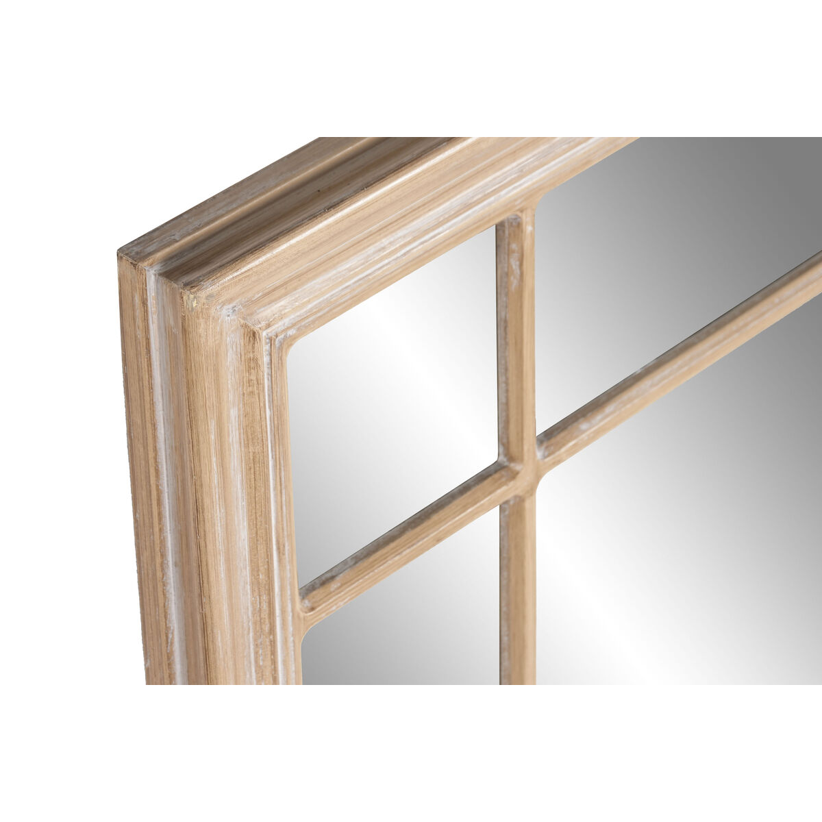 Wall mirror Home ESPRIT Natural Window Stripped 68 x 4 x 128 cm