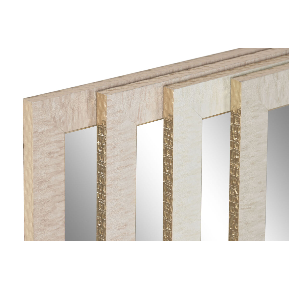 Wall mirror Home ESPRIT White Brown Beige Grey Modern (4 Units)