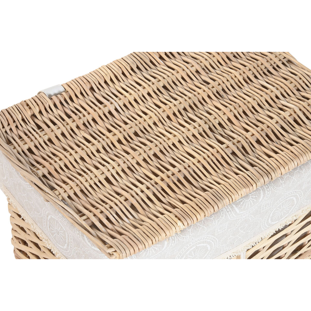 Laundry basket Home ESPRIT Natural wicker Boho 47 x 35 x 55 cm 5 Pieces