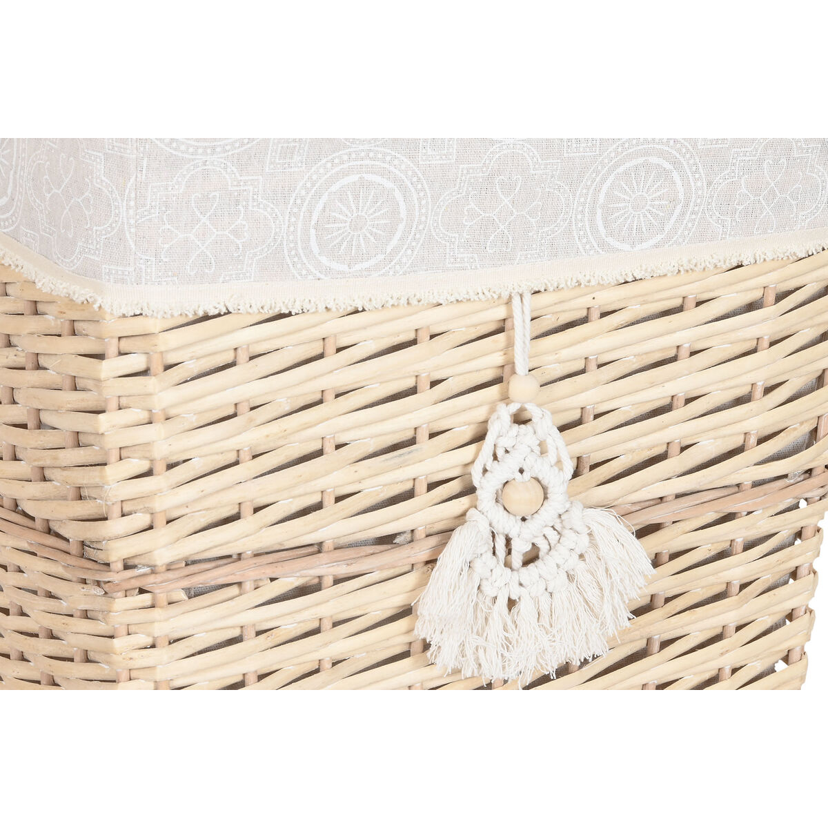 Laundry basket Home ESPRIT Natural wicker Boho 47 x 35 x 55 cm 5 Pieces