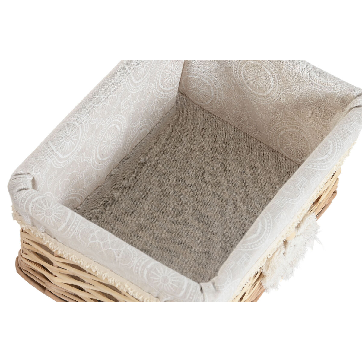 Laundry basket Home ESPRIT Natural wicker Boho 47 x 35 x 55 cm 5 Pieces