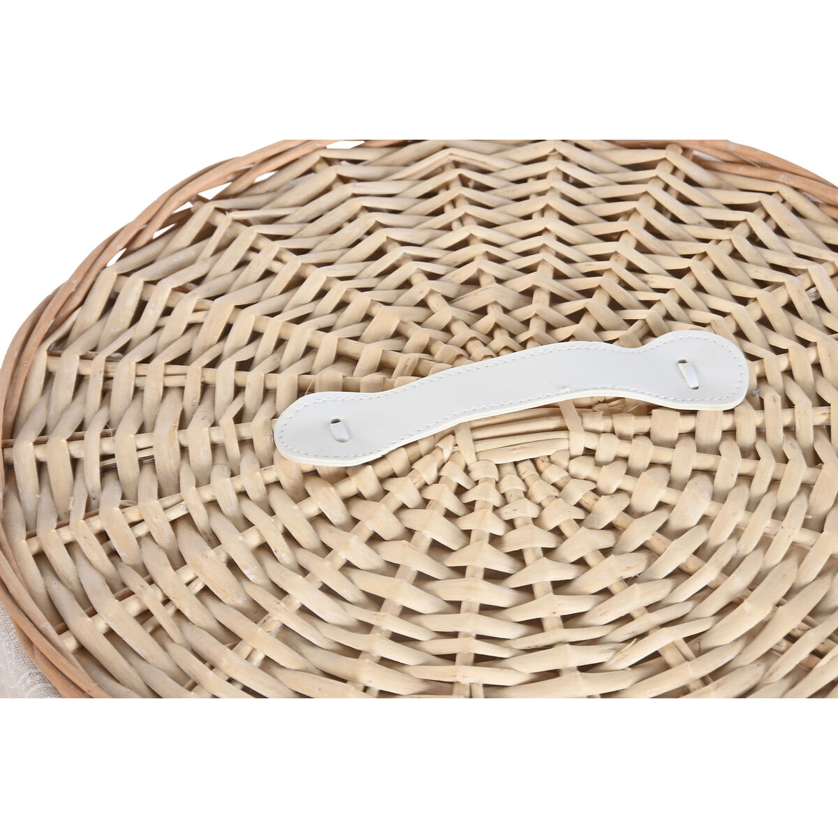 Laundry basket Home ESPRIT Natural wicker Boho 45 x 45 x 55 cm 3 Pieces