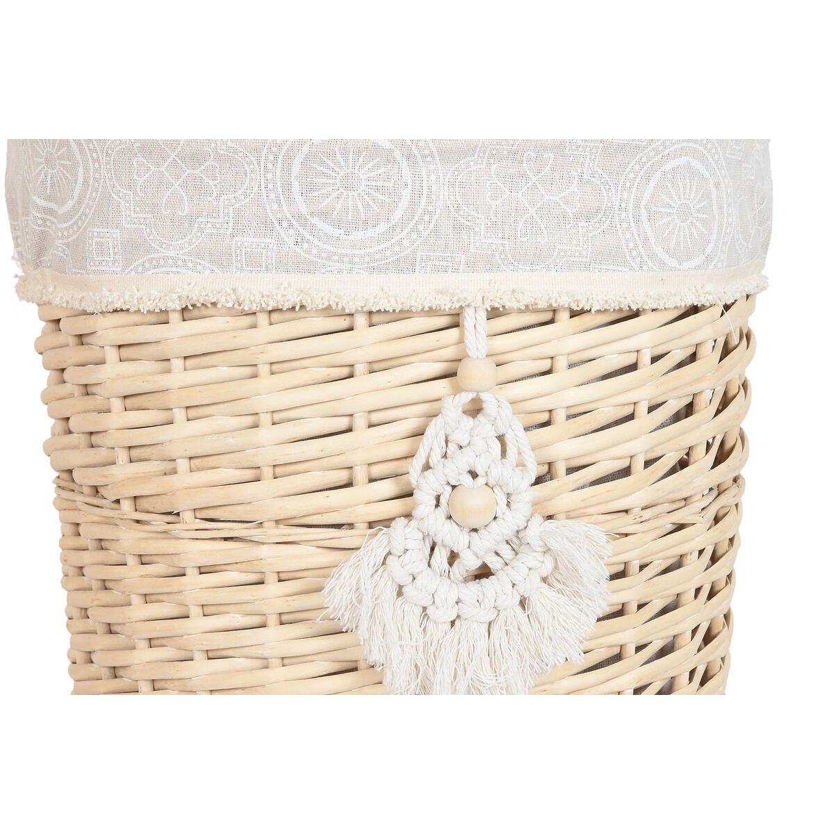 Laundry basket Home ESPRIT Natural wicker Boho 45 x 45 x 55 cm 3 Pieces