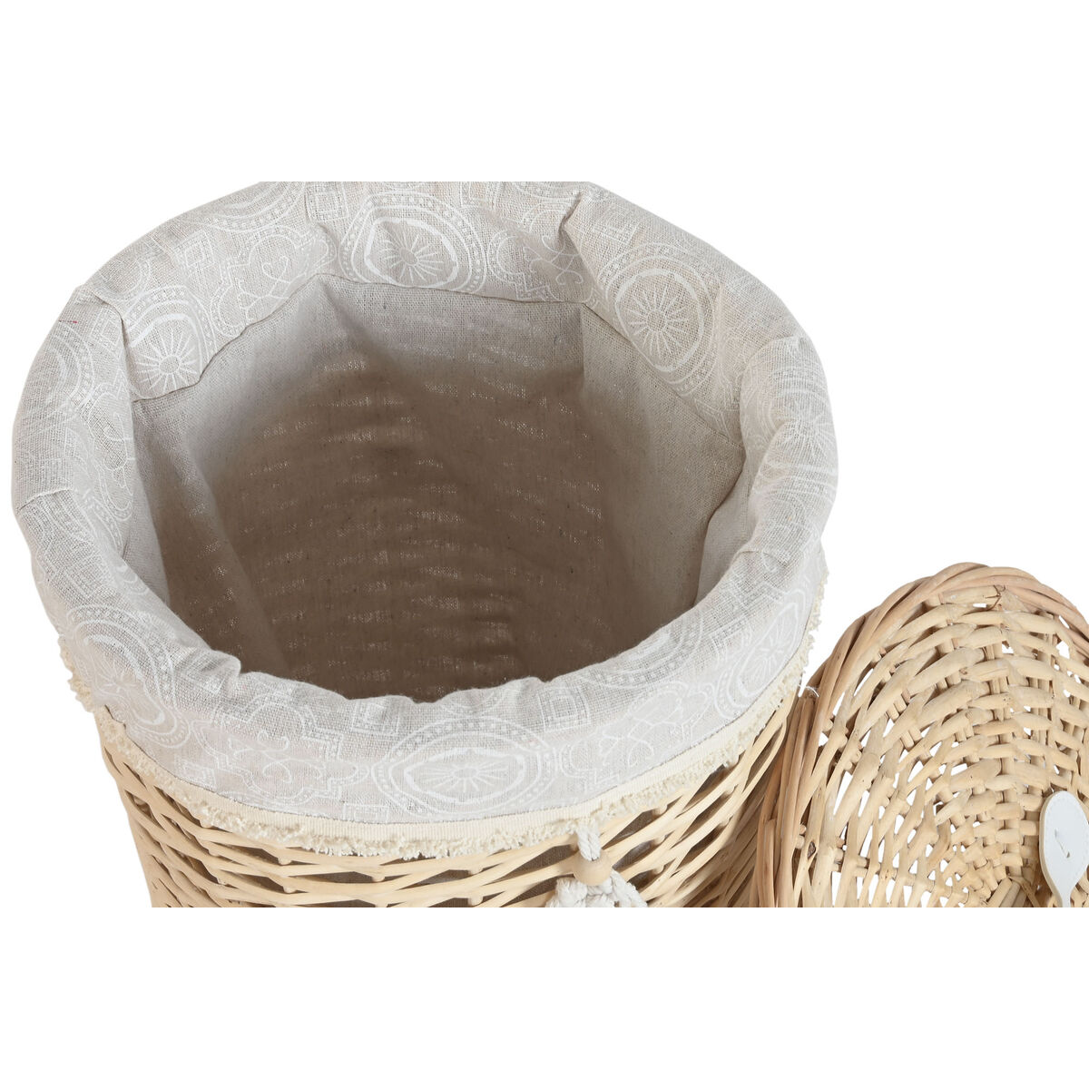 Laundry basket Home ESPRIT Natural wicker Boho 45 x 45 x 55 cm 3 Pieces