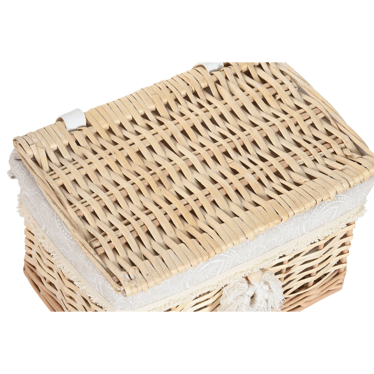 Decorative box Home ESPRIT Natural wicker Boho (2 Pieces)