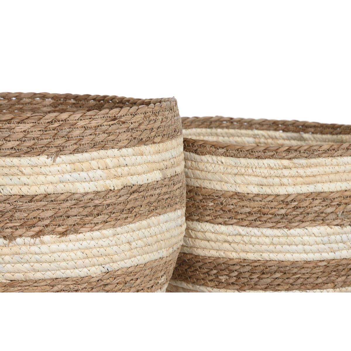 Decorative box Home ESPRIT Cream Natural Natural Fibre