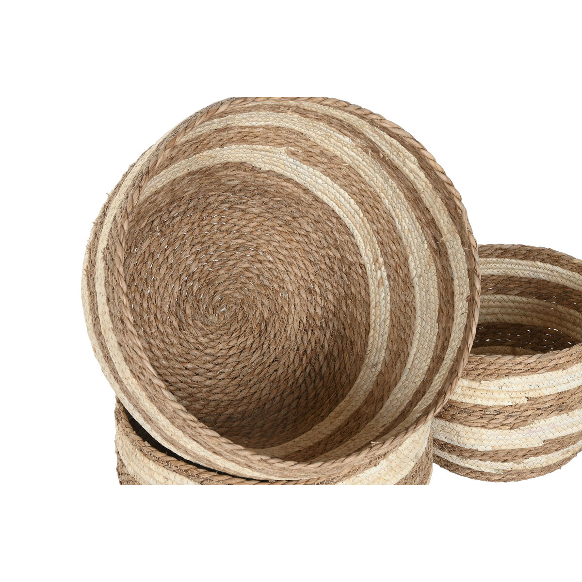 Decorative box Home ESPRIT Cream Natural Natural Fibre